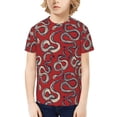 thumbnail image 1 of Fuzoiu Snake Print Boys' Casual T-Shirt,Crewneck Undershirts,Boys Athletic Shirt,Short Sleeve T-Shirts for Outdoor Play, 1 of 7