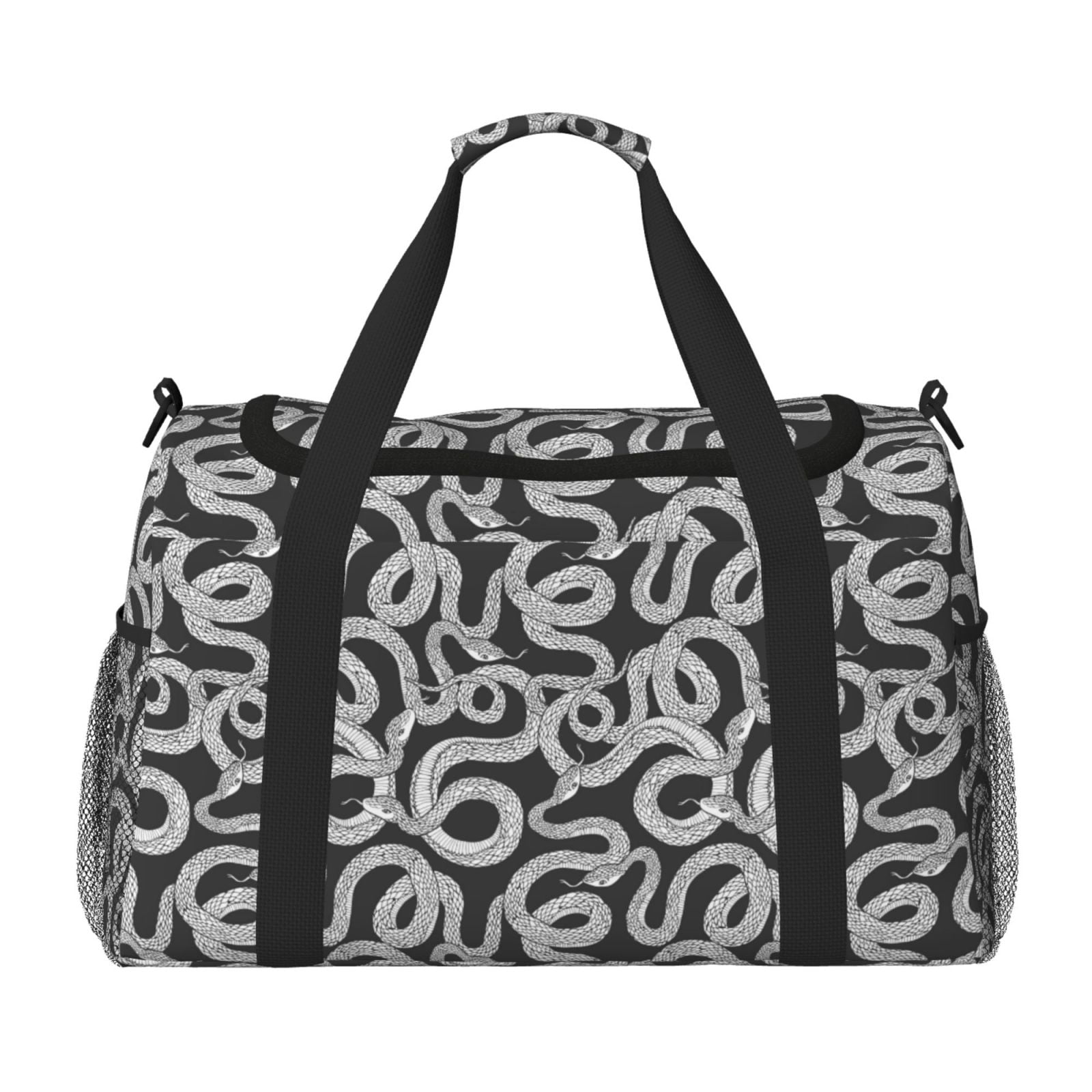 Fuzoiu Snake Print Travel Duffle Bag,Carry On Tote Bags,Duffel Bag,Sport Gym Bag, Hospital Bag for Labor and Delivery, Overnight Bag,Luggage Bag