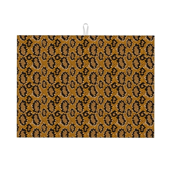 Fuzoiu Snake Skin Print Absorbent, Reversible Microfiber Dish Drying Mat for Kitchen, Dish Drying Pad for Dishes, Utensils, Pots and Pans, Extra Large 18 Inch x 24 Inch