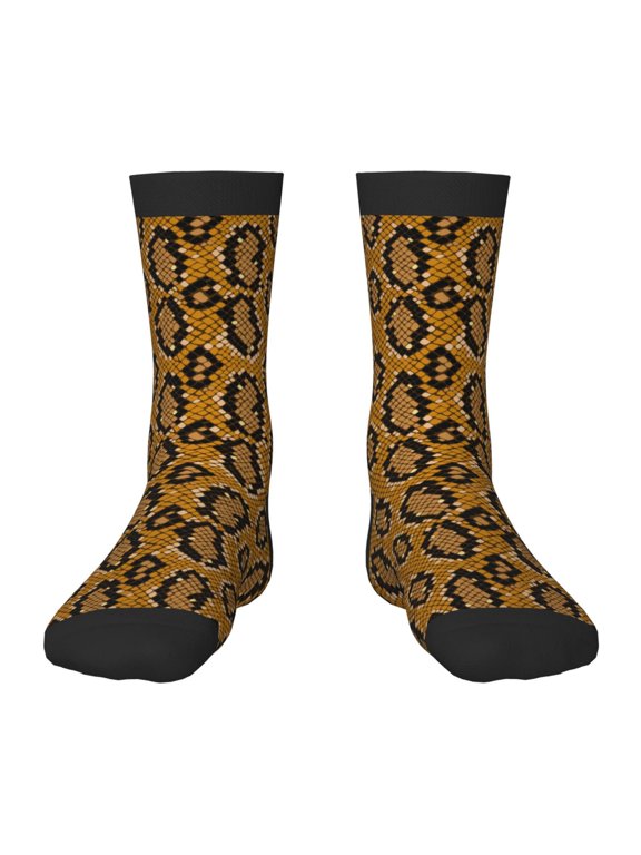 Snake Skin Print Kids Socks For Boys Girls,Grip Crew Socks with Non Slip,Lightweight Stretch Crew Socks,Toddlers Crew Boot Socks