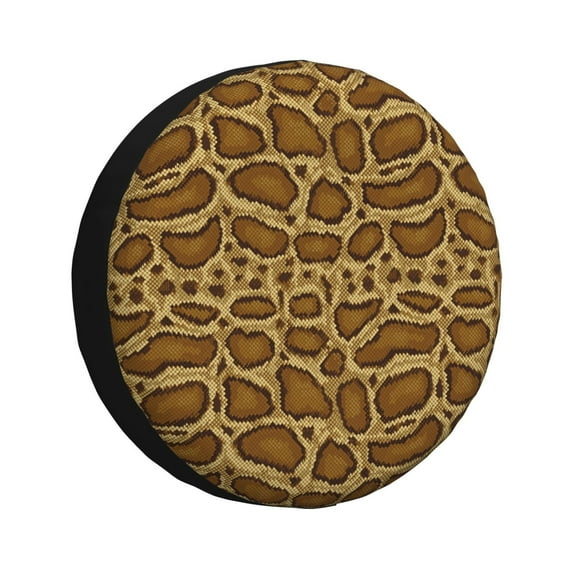 Fuzoiu Snake Skin Print Universal Spare Tire Cover with Buckle Strap, Waterproof Wheel Covers for Jeep, Trailer, RV, Truck and All Car-17 inch