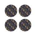 thumbnail image 1 of Fuzoiu Snake Sleep Print Leather Coasters Set,Drink Coasters Set of 4,for Tabletop Protection, Durable PVC Coasters,Home Décor and Housewarming Gift-Round Shape, 1 of 6