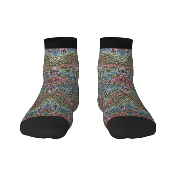 Fuzoiu Snowflake Colorful Print Adult Socks, Crew Moisture-wicking Socks, Unisex Cushion Crew Socks,Casual Sports Ankle Socks