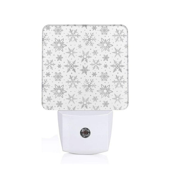 Fuzoiu Snowflake Minimalist Print Dusk to Dawn LED Night Light with Light Sensor, Energy-Efficient Touch-Safe Night Lamp for Home, Office, and Kids' Rooms-UK