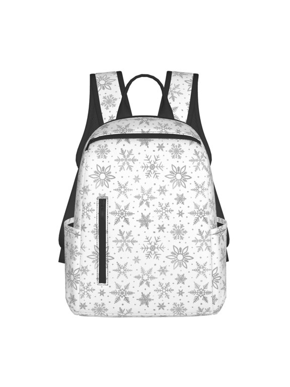 Snowflake Minimalist Print Lightweight Daypack,Weekender Bag for Men and Women, Travel Backpack with Padded Straps for School, Travel & Work