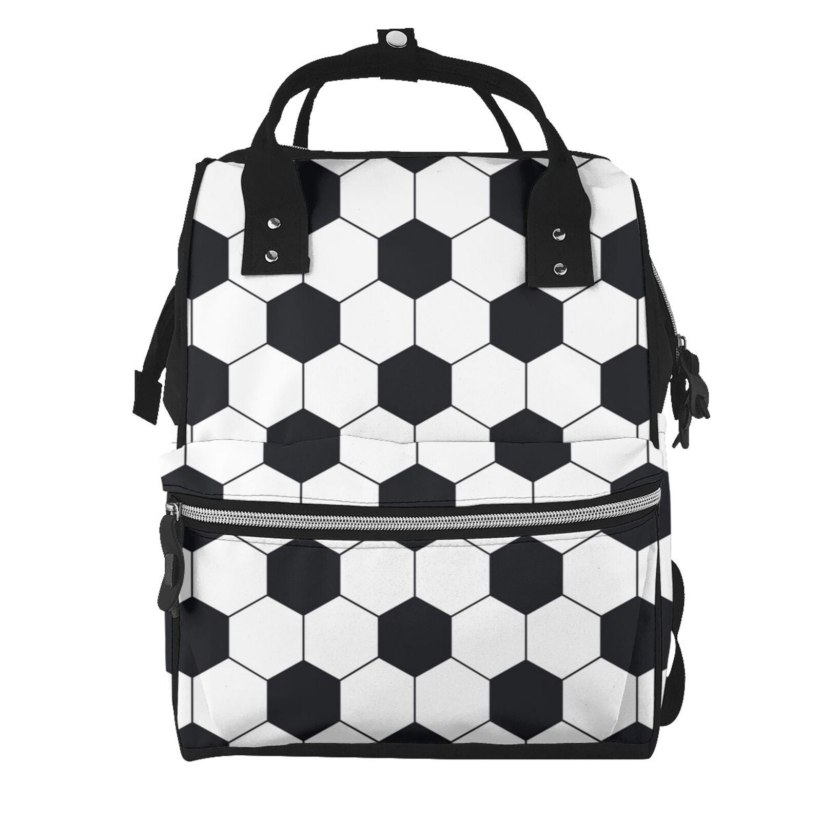 Fuzoiu Soccer Ball Print Diaper Bag Backpack,Baby Essentials Travel Tote,Multi function Waterproof Diaper Bag, Travel Essentials Baby Bag - Unisex