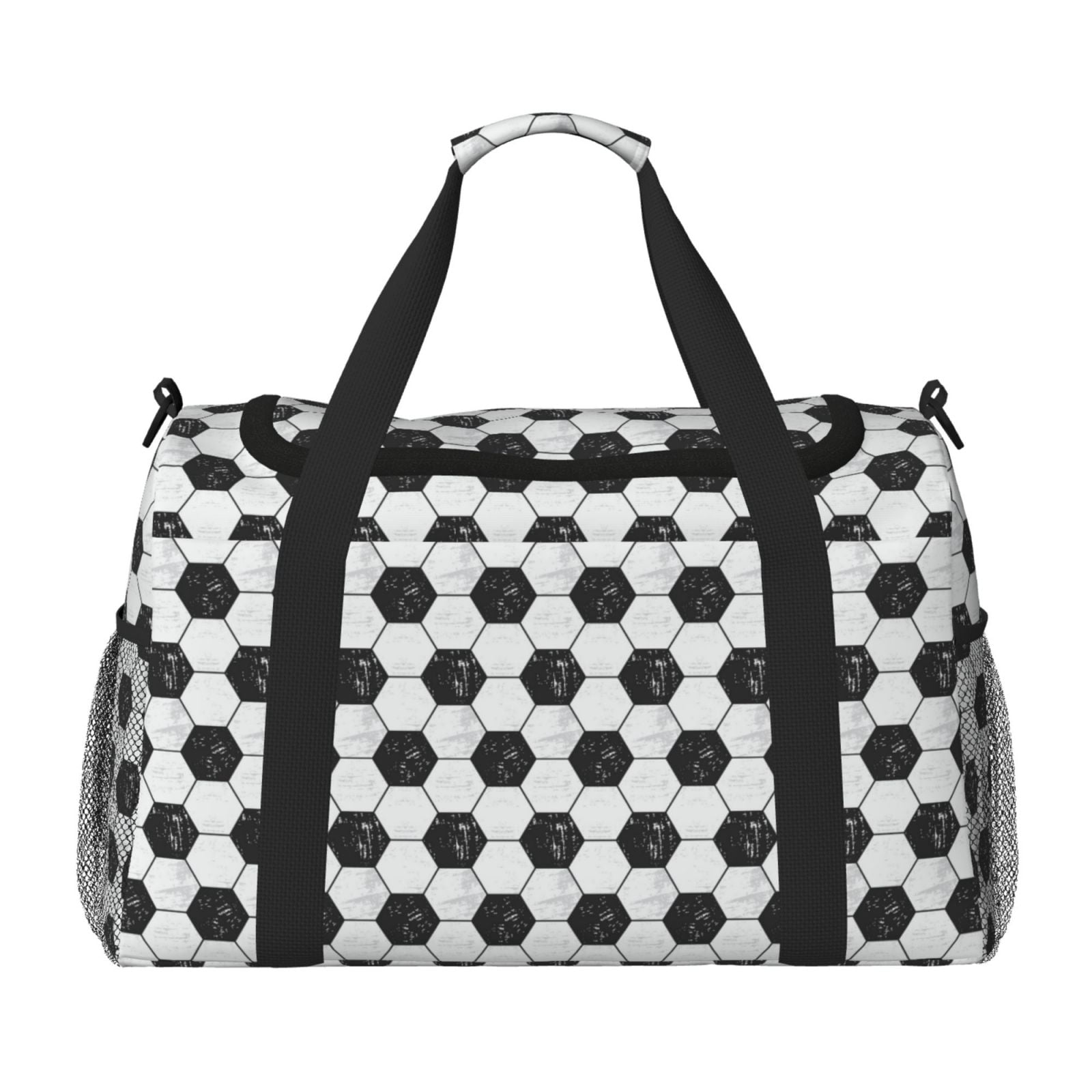 Fuzoiu Soccer Print Travel Duffle Bag,Carry On Tote Bags,Duffel Bag,Sport Gym Bag, Hospital Bag for Labor and Delivery, Overnight Bag,Luggage Bag