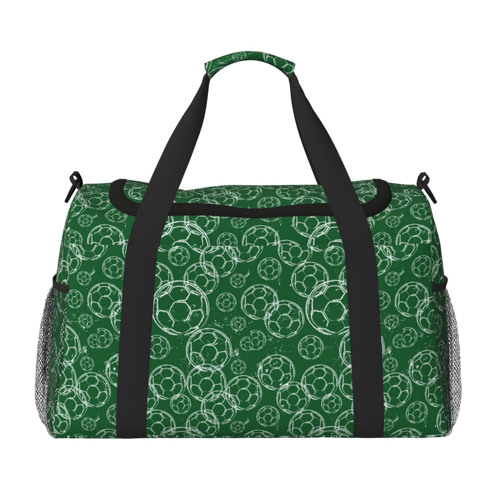 Fuzoiu Soccer Print Travel Duffle Bag,Carry On Tote Bags,Duffel Bag,Sport Gym Bag, Hospital Bag for Labor and Delivery, Overnight Bag,Luggage Bag