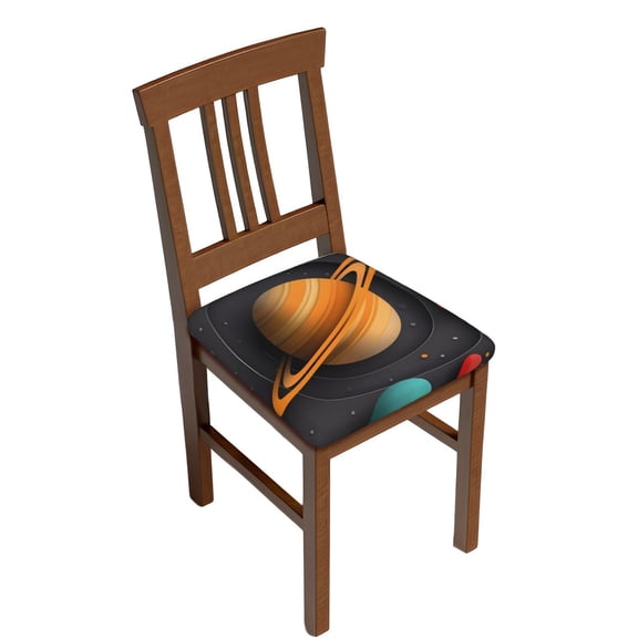 Fuzoiu Solar System Paper Art Print Square Cushion Cover,Couch Cushion Covers, Stretch Seat Slipcover for Dining Chairs, Banquets, and Home Decor-Two Pieces