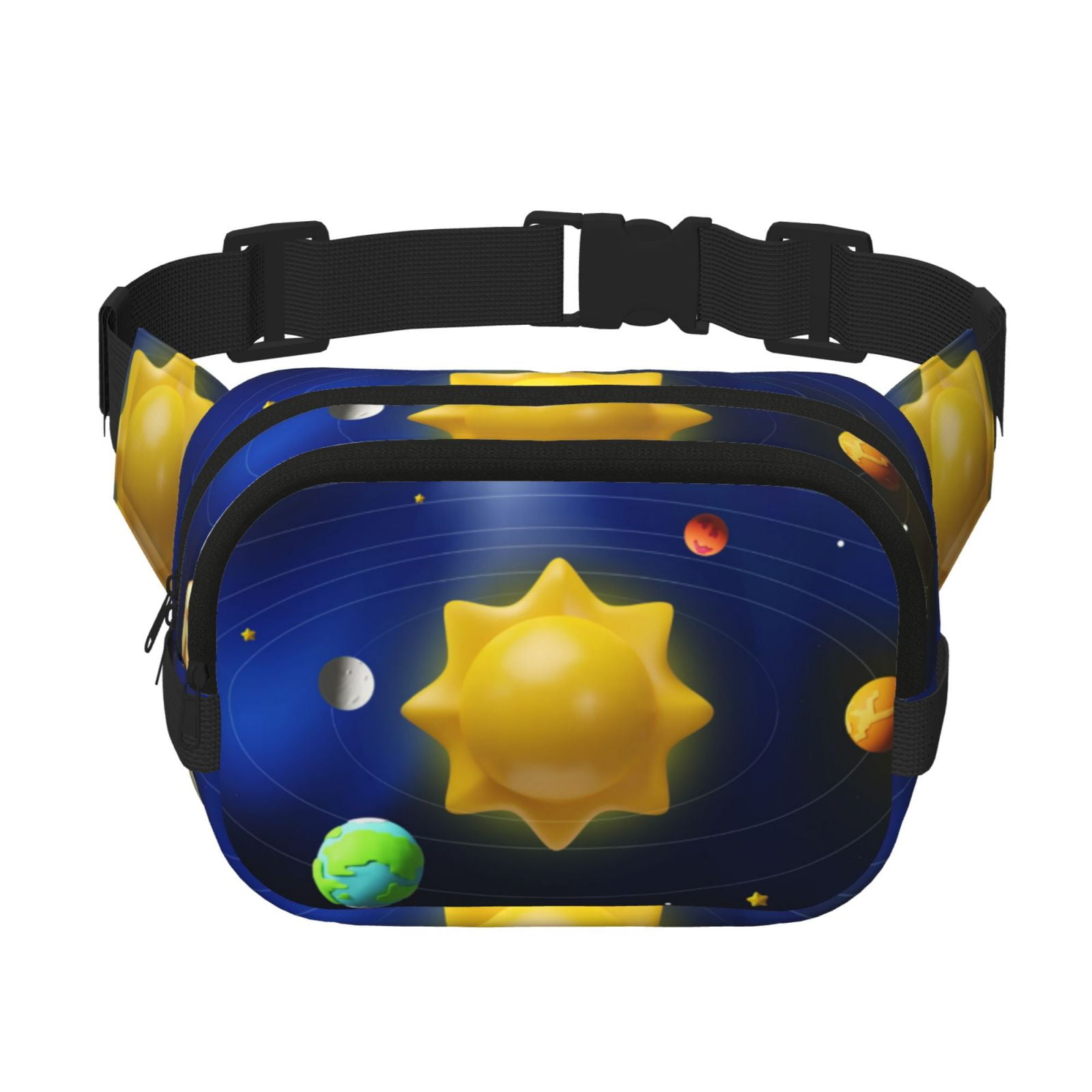 Fuzoiu Solar System Print Unisex Square Double Layer Waist Bag ...