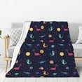 thumbnail image 1 of Fuzoiu Space Dinosaur Print Flannel Throw Blanket,Light Weight Warm Decorative,Throw Blanket Cover for Sofa, Couch, Bedroom,Travel-80"x60", 1 of 6