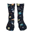 thumbnail image 1 of Fuzoiu Space Print Crew Socks,Casual Athletic Gym LightWeight Thin Socks,Casual Crew Socks for Men Woman,Calf Length Crew Socks, 1 of 7