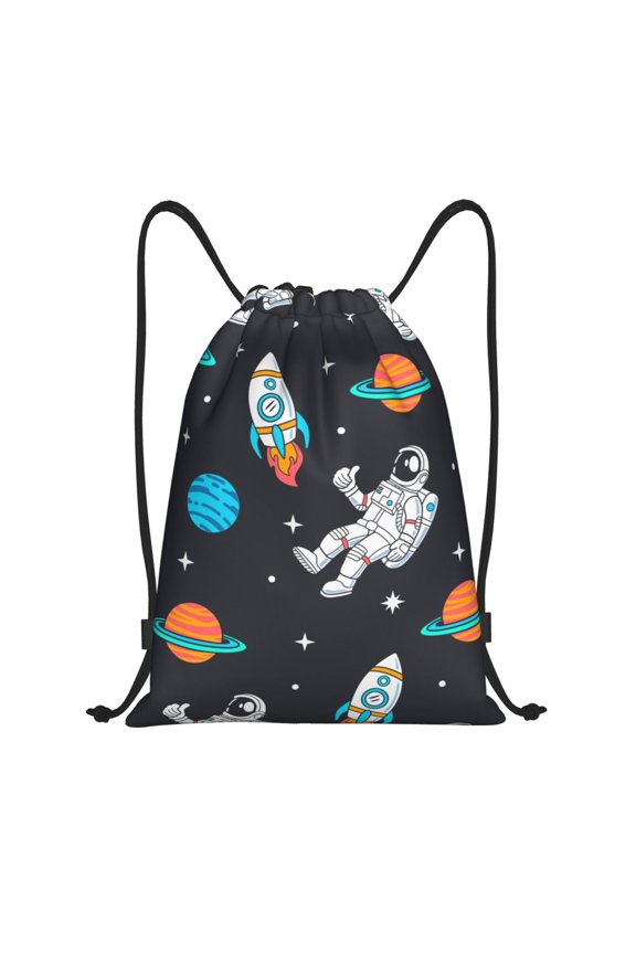 Space Print Drawstring Backpack for Gym, Travel, Yoga,Sports Sackpack String Bag for Women Men-Small