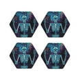 thumbnail image 1 of Fuzoiu Space Skeleton Meditation Print Leather Coasters Set,Drink Coasters Set of 4,for Tabletop Protection, Durable PVC Coasters,Home Décor and Housewarming Gift-Hexagon, 1 of 6