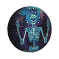 thumbnail image 1 of Fuzoiu Space Skeleton Meditation Print Universal Spare Tire Cover with Buckle Strap, Waterproof Wheel Covers for Jeep, Trailer, RV, Truck and All Car-16 inch, 1 of 6