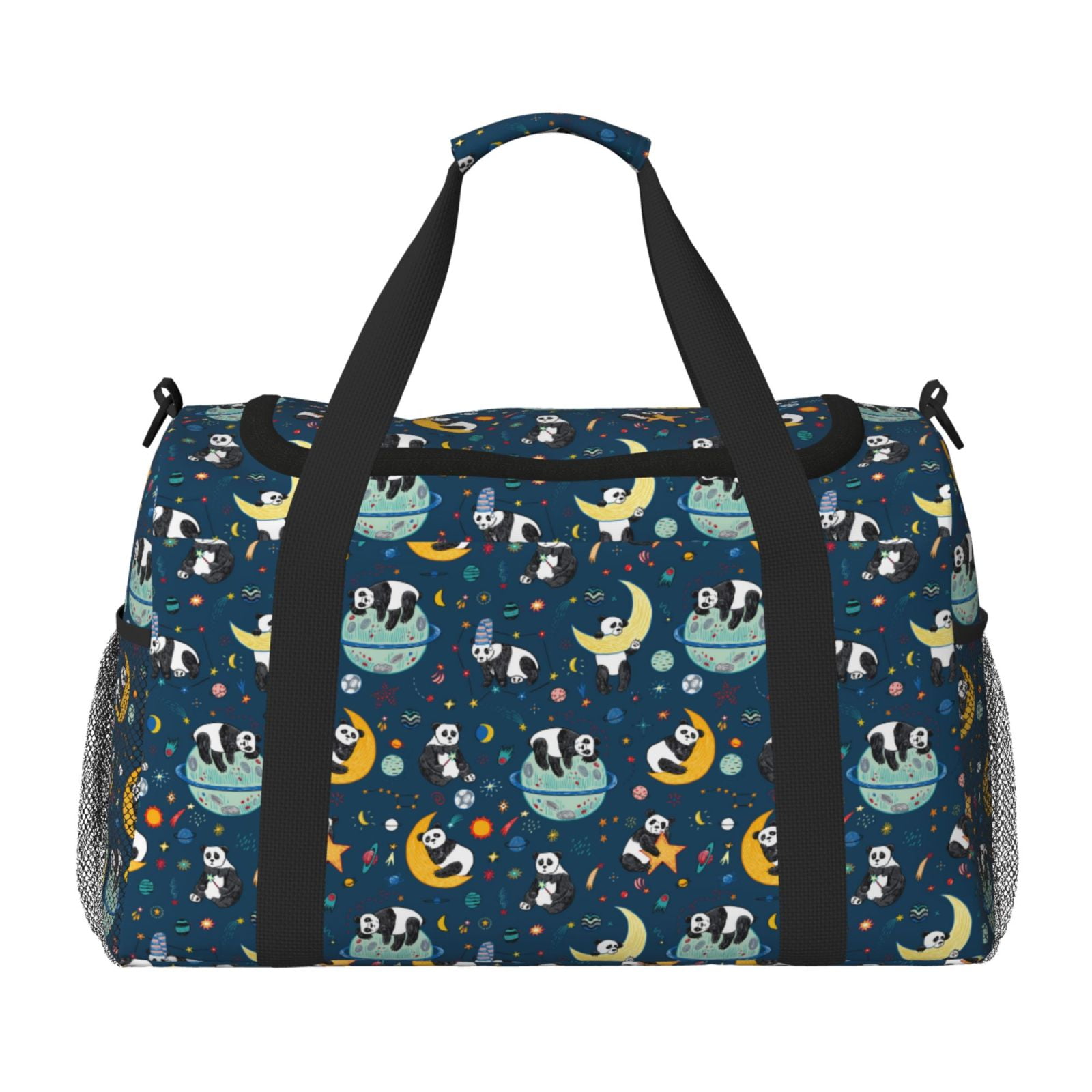 Fuzoiu Space Sleeping Panda Print Travel Duffle Bag,Carry On Tote Bags,Duffel Bag,Sport Gym Bag, Hospital Bag for Labor and Delivery, Overnight Bag,Luggage Bag