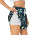 thumbnail image 1 of Fuzoiu Space Sleeping Panda Print Women's Athletic Shorts, Double-Layer Running Shorts with Pocket,Women's Workout Shorts for Yoga, Gym, and Workouts-X-Large, 1 of 7