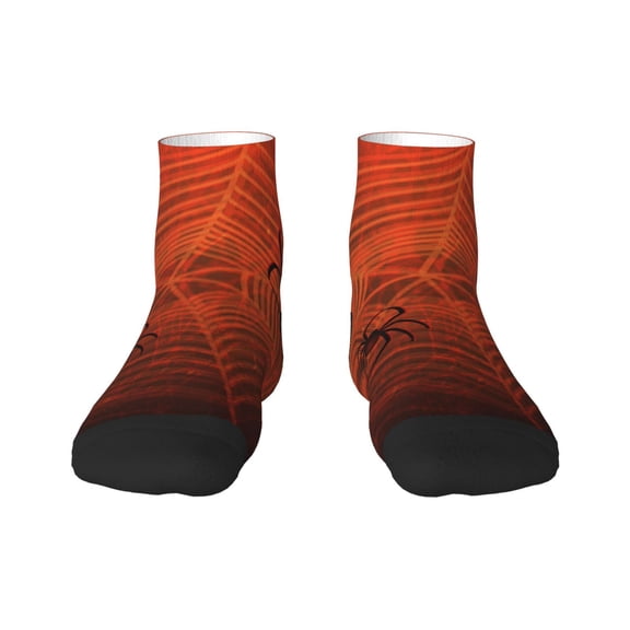 Fuzoiu Spider Web Print Adult Socks, Crew Moisture-wicking Socks, Unisex Cushion Crew Socks,Casual Sports Ankle Socks