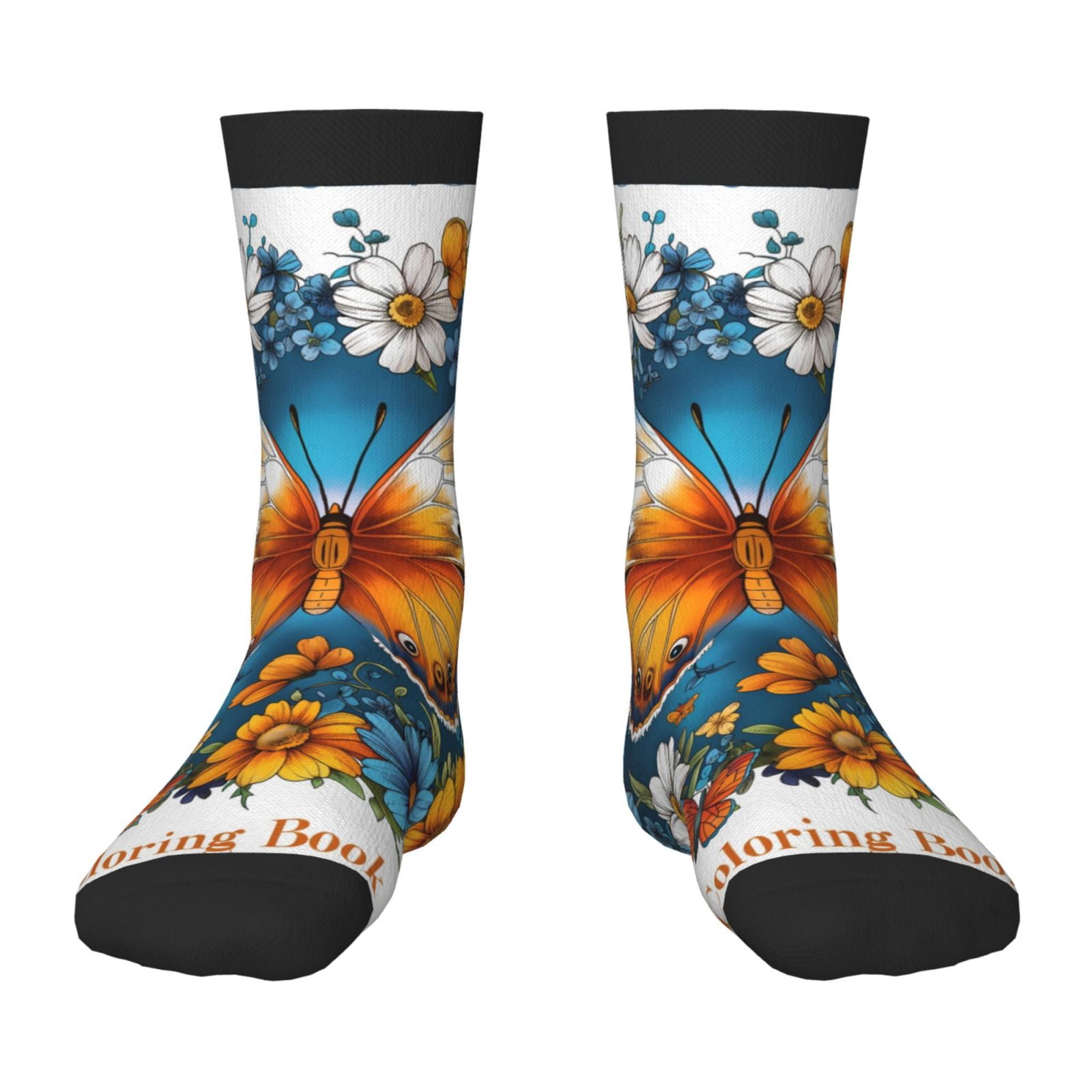 Fuzoiu Spring Butterfly Flowers Print Kids Socks For Boys Girls,Grip ...