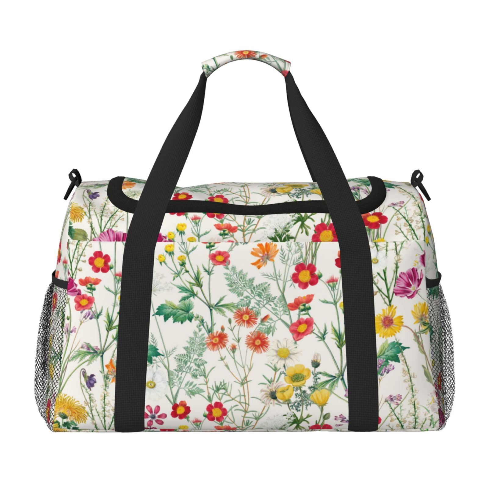 Fuzoiu Spring floral Print Travel Duffle Bag,Carry On Tote Bags,Duffel Bag,Sport Gym Bag, Hospital Bag for Labor and Delivery, Overnight Bag,Luggage Bag