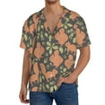 thumbnail image 1 of Fuzoiu Squirrel And Nuts Print Men's Casual Short,Men's Short Sleeve Shirt,Mens Casual Button Down Shirts,Cuban Collar Summer Shirt for Beach, Vacation, and Outdoor Activities-Medium, 1 of 5