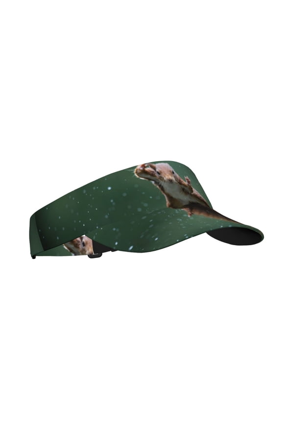 Squirrel Print Adult Sunscreen Visor Cap,Adjustable Summer Cap for Men Women,Unisex Running Outdoor Beach Hat