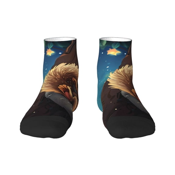 Fuzoiu Squirrel Sleeping In Tree Print Adult Socks, Crew Moisture-wicking Socks, Unisex Cushion Crew Socks,Casual Sports Ankle Socks