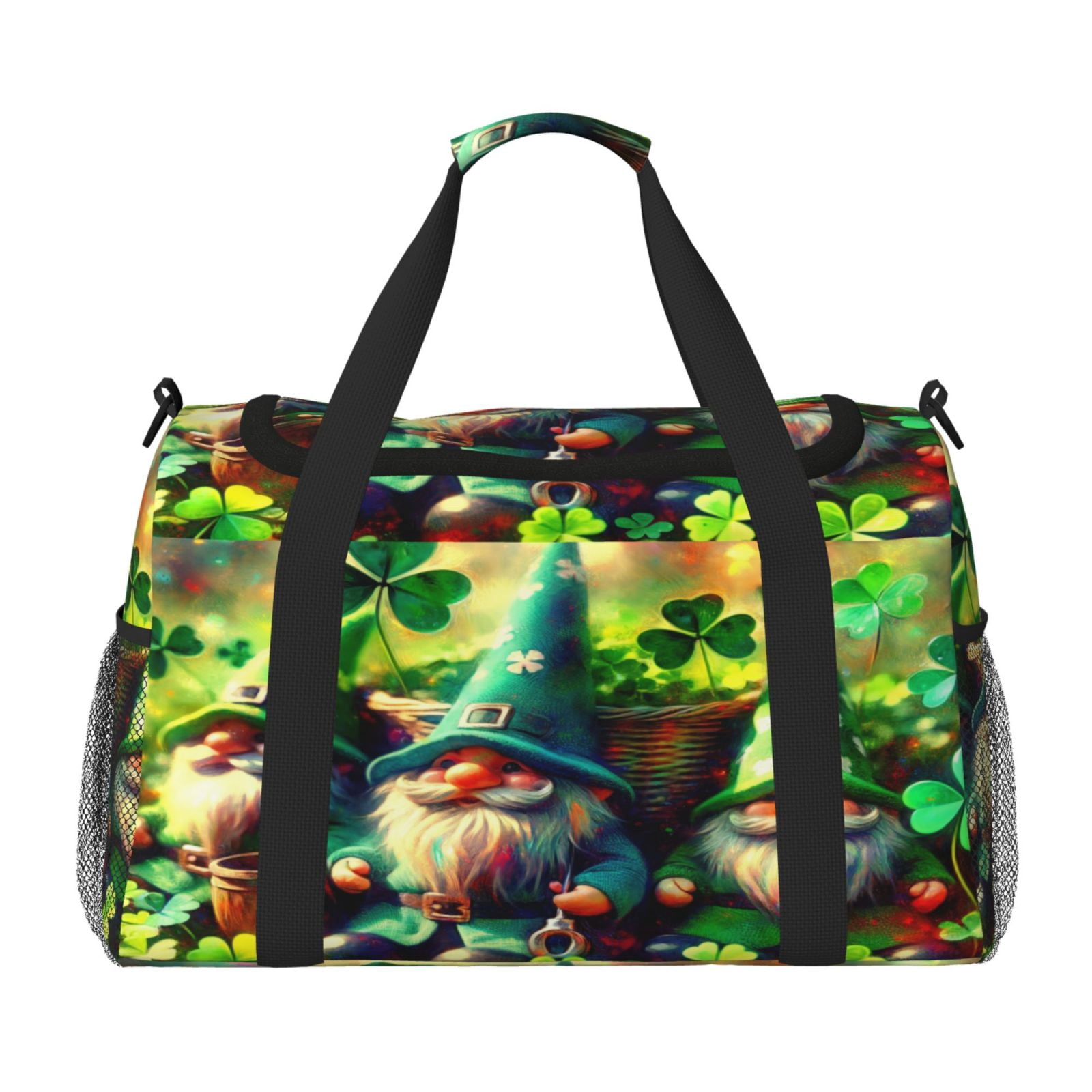Fuzoiu St. Patrick's Day USA Flag Print Travel Duffle Bag,Carry On Tote Bags,Duffel Bag,Sport Gym Bag, Hospital Bag for Labor and Delivery, Overnight Bag,Luggage Bag