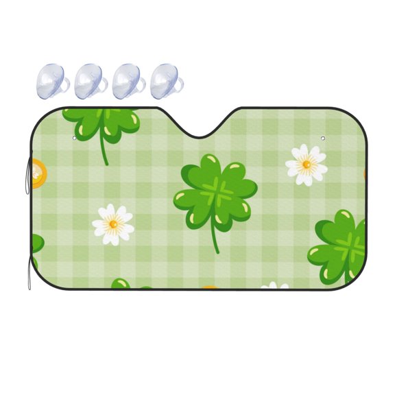 Fuzoiu St Patrick's Day11 Print Car Windshield Sunshade,Foldable Reflective Sun Visor,Windshield Sun Shade,UV Rays Sun Visor Shade,Auto Front Sun Shield Shade-Small