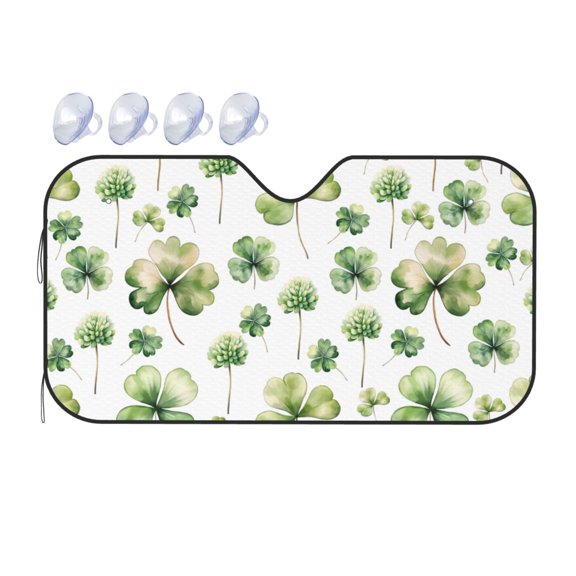 Fuzoiu St Patrick's Day3 Print Car Windshield Sunshade,Foldable Reflective Sun Visor,Windshield Sun Shade,UV Rays Sun Visor Shade,Auto Front Sun Shield Shade-Medium