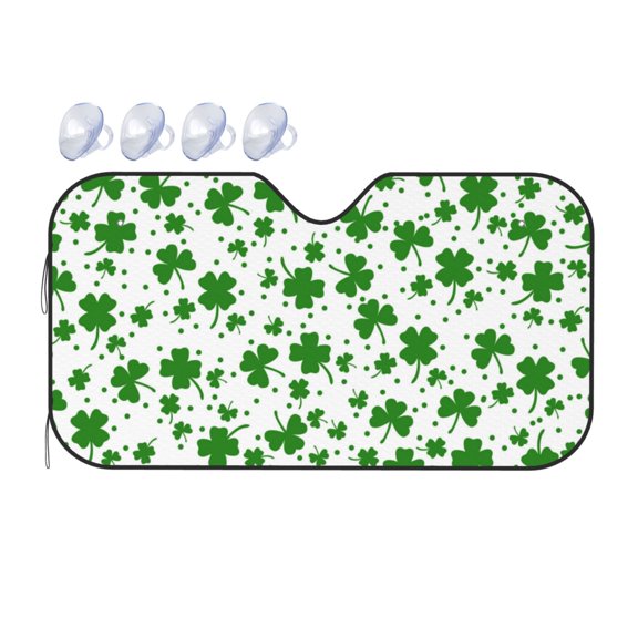 Fuzoiu St Patrick's Day4 Print Car Windshield Sunshade,Foldable Reflective Sun Visor,Windshield Sun Shade,UV Rays Sun Visor Shade,Auto Front Sun Shield Shade-Medium