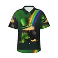 thumbnail image 1 of Fuzoiu St. Patrick's Day4 Print Hawaiian Shirt for Men, Summer Beach Casual Short Sleeve Button Down Shirts, Men’s Beach Summer Shirts with Pocket,X-Large, 1 of 7