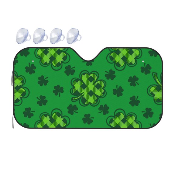 Fuzoiu St Patrick's Day5 Print Car Windshield Sunshade,Foldable Reflective Sun Visor,Windshield Sun Shade,UV Rays Sun Visor Shade,Auto Front Sun Shield Shade-Small