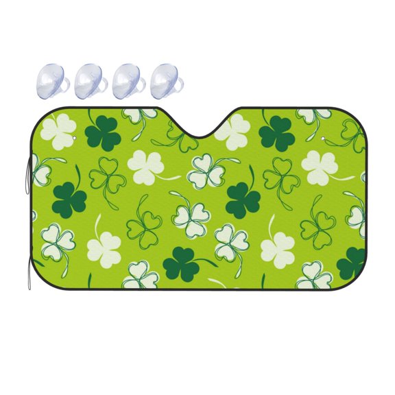 Fuzoiu St Patrick's Day7 Print Car Windshield Sunshade,Foldable Reflective Sun Visor,Windshield Sun Shade,UV Rays Sun Visor Shade,Auto Front Sun Shield Shade-Medium