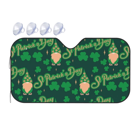 Fuzoiu St Patrick's Day9 Print Car Windshield Sunshade,Foldable Reflective Sun Visor,Windshield Sun Shade,UV Rays Sun Visor Shade,Auto Front Sun Shield Shade-Medium
