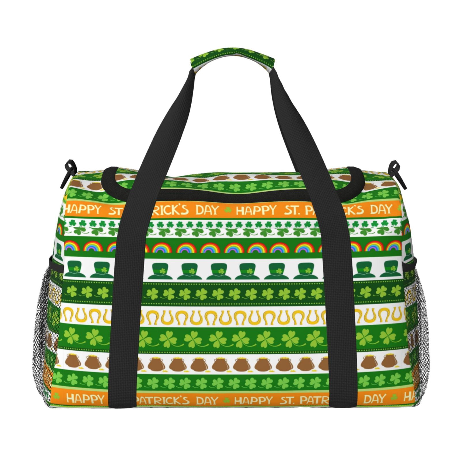 Fuzoiu St. Patrick's day in green colors Print Travel Duffle Bag,Carry On Tote Bags,Duffel Bag,Sport Gym Bag, Hospital Bag for Labor and Delivery, Overnight Bag,Luggage Bag