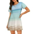 thumbnail image 1 of Fuzoiu Starfish in Beach Print Women Nightgowns, Soft Comfy Lightweight Short Sleeves Sleepwear,Crew Neck Loungewear, 1 of 6