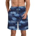 thumbnail image 1 of Fuzoiu Starry Sky Print Men's Beach Shorts,Men's Swim Trunks,Quick Dry Board Shorts with Pockets,Men's Bathing Suits for Surfing, Running, and Casual Wear-Large, 1 of 6