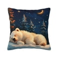 thumbnail image 1 of Fuzoiu Starry Sky Sleep White Bear Print Square Pillow Cover,Hidden Zipper Design,Luxury Square Pillow Case, Throw Pillow,Couch Cushion-16"x16", 1 of 7