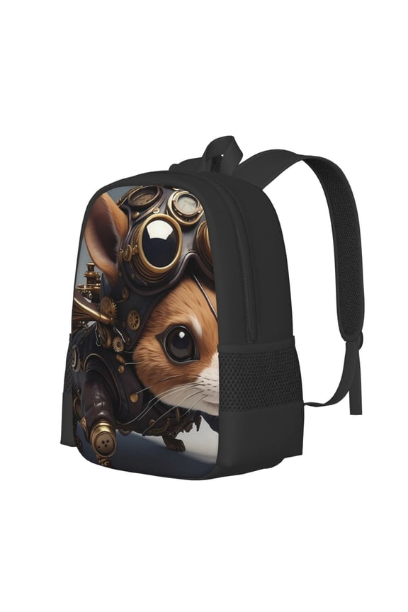 Steampunk Squirrel Pilot Print Large Capacity Backpack,Travel Backpack,Laptop Bag,College School Rucksack Bag,for School, Travel & Outdoor Activities