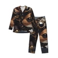 thumbnail image 1 of Fuzoiu Steampunk Squirrel Pilot Print Men's Long-Sleeved Pajama,Lounge Button Down Nightwear,Mens Notch Collar Pajama Set -Large, 1 of 7