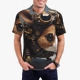 thumbnail image 1 of Fuzoiu Steampunk Squirrel Pilot Print Men's Polo Shirts Short Sleeve,Golf Shirts for Men,Mens Golf Shirt Moisture Wicking Quick-Dry-Medium, 1 of 6