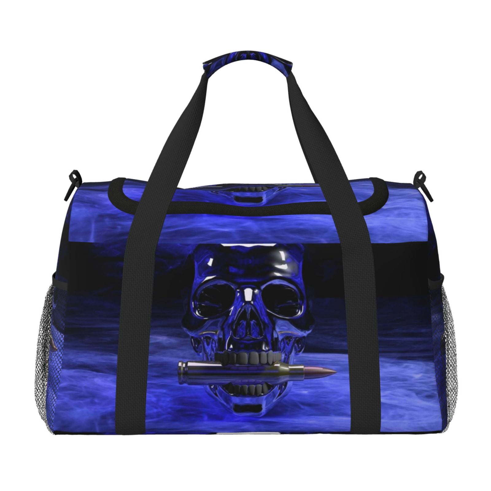 Fuzoiu Steel Skull Print Travel Duffle Bag,Carry On Tote Bags,Duffel Bag,Sport Gym Bag, Hospital Bag for Labor and Delivery, Overnight Bag,Luggage Bag