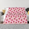 thumbnail image 1 of Fuzoiu Strawberries Print Flannel Blanket,Throw Blanket,Flannel Home Decor,Fleece Bed Blankets,Cozy Soft Blanket for Bed, Sofa, Camping, and Travel-60"x50", 1 of 6