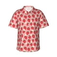 thumbnail image 1 of Fuzoiu Strawberry And Flowers Print Hawaiian Shirt for Men, Summer Beach Casual Short Sleeve Button Down Shirts, Men’s Beach Summer Shirts with Pocket,Small, 1 of 7