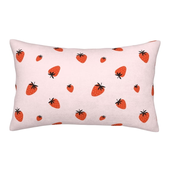 Fuzoiu Strawberry Print Fuzzy Pillowcases, Super Soft Pillow Case Cover with Zipper for Bedroom, Sofa, Couch,Cozy Pillow Shams for All Seasons-16"x24"