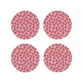 thumbnail image 1 of Fuzoiu Strawberry Print Leather Coasters Set,Drink Coasters Set of 4,for Tabletop Protection, Durable PVC Coasters,Home Décor and Housewarming Gift-Round Shape, 1 of 6