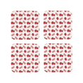 thumbnail image 1 of Fuzoiu Strawberry Print Leather Coasters Set,Drink Coasters Set of 4,for Tabletop Protection, Durable PVC Coasters,Home Décor and Housewarming Gift-Square, 1 of 6