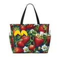 thumbnail image 1 of Fuzoiu Strawberry2 Print Waterproof Beach Tote Bag for Women Girls with Zipper,Sandproof Pool Swim Bag,Large Capacity Beach Travel Bag for Pool Swim Travel Everyday, 1 of 7