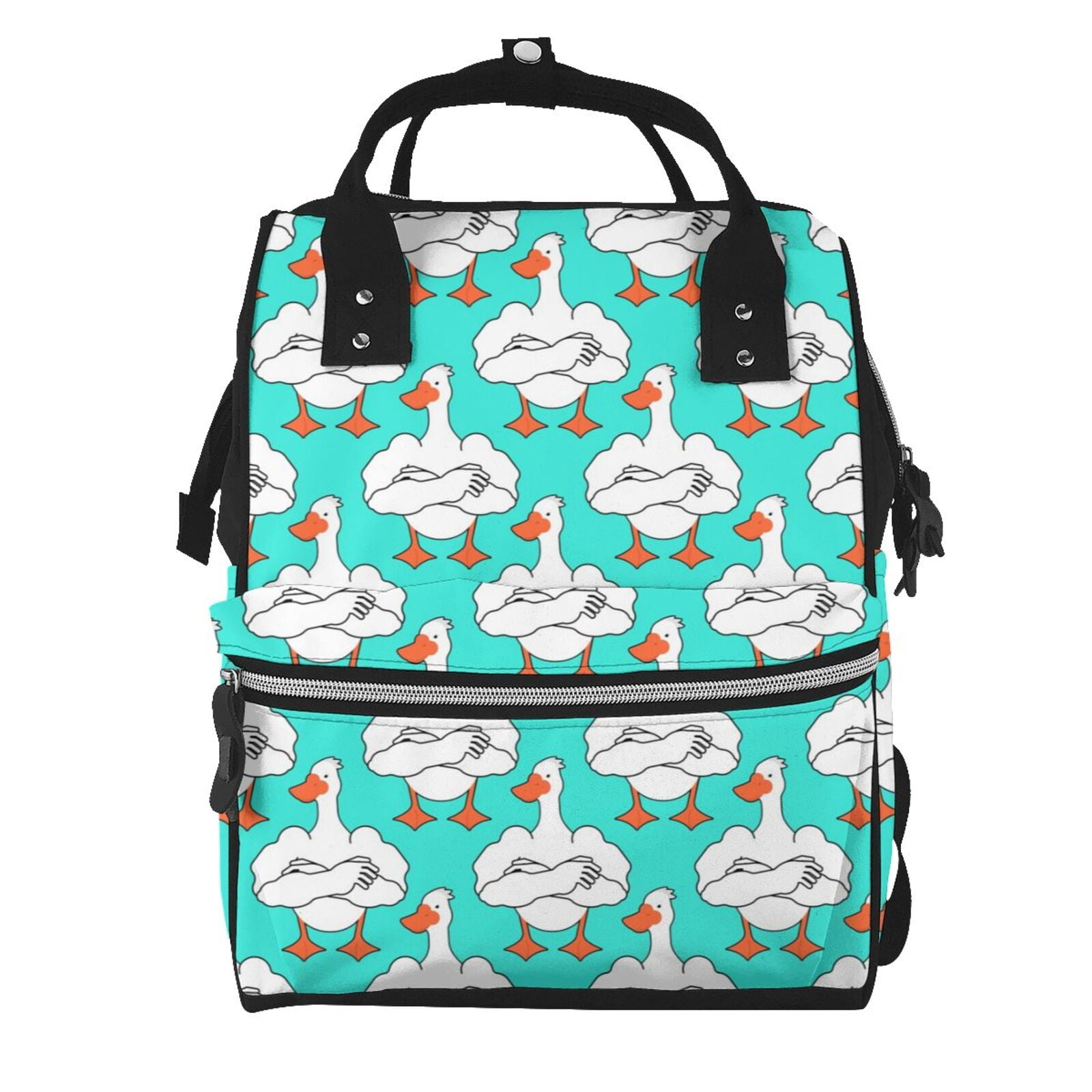 Fuzoiu Strong Goose Print Diaper Bag Backpack,Baby Essentials Travel Tote,Multi function Waterproof Diaper Bag, Travel Essentials Baby Bag - Unisex